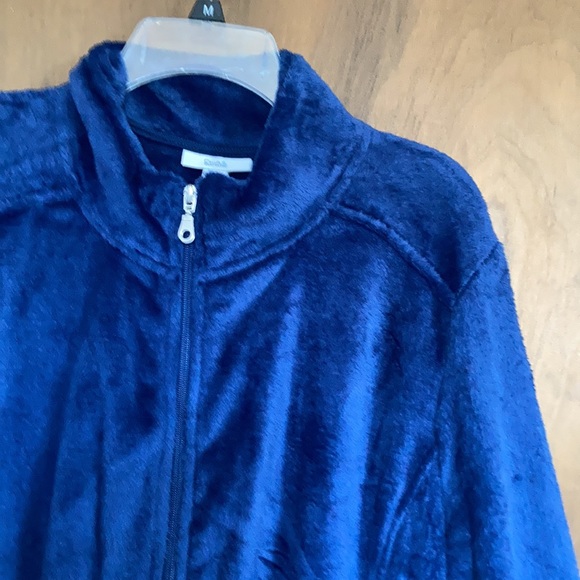 LastCall❌Croft & barrow minky zip front navy blue shirt jacket w pockets size 2X - Picture 10 of 16